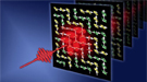 A laser pulse through a magnetic structure.