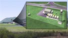 This artist’s rendering illustrates the full site installation, including a new aerosol observing system (far left) and a precipitation radar (far right, with 20-ft tower).