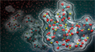 Artistic rendition of liquid-liquid separation in a supersaturated calcium carbonate solution.