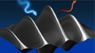 In this rendering, never-before-seen magnetic excitations ripple through a high-temperature superconductor, revealed for the first time by the Resonant Inelastic X-ray Scattering technique. 