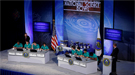 A group of students competing on a stage.
