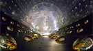 Photomultiplier tubes lining the walls of the Daya Bay neutrino detector.