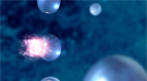 An X-ray laser pulse at SLAC’s Linac Coherent Light Source probes a supercooled water droplet (center, left). 