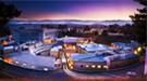 The Stanford Synchrotron Radiation Light Source Facility at Dusk.