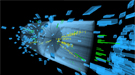 One of the first collisions in the CMS detector at the record-high energy of 13 TeV, taken during testing for the second run of the Large Hadron Collider in late May.