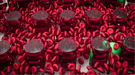 Red blood cells (red) and circulating tumor cells (green) traveling through a microfluidic cell sorting device as simulated by uDeviceX.