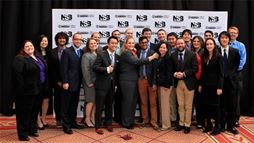 Jora Jacobi (5th from the left) volunteers annually at the National Science Bowl&reg; Championship in Washington, D.C. 