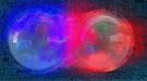 Illustration of a proton and neutron bound together in a form of hydrogen. 