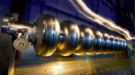 This superconducting radiofrequency accelerator cavity made from niobium was developed for the International Linear Collider, which would use 16,000 such cavities.