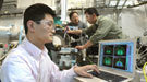 Scientist on a computer in the lab