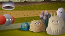 Animated depiction of an explanation of carbon sequestration using cartoon characters