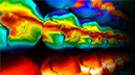 Showing the simulated monthly averaged distribution of the total column water vapor from a high-resolution configuration of the Community Climate System Model Community Atmospheric Model.