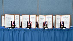 Medals presented to the 2014 Lawrence Awardees.